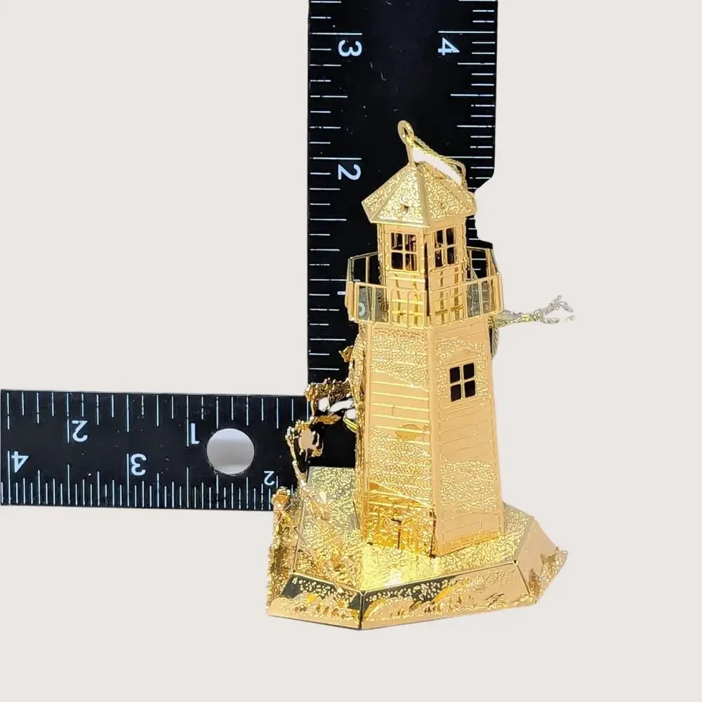 1998 Danbury Mint Gold Lighthouse Ornament